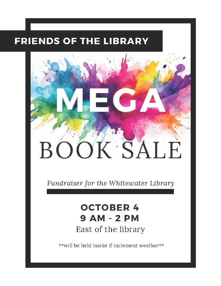 Poster for the Mega Book Sale at Fred Fest