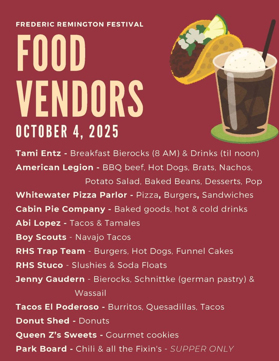 poster listing all the food vendors for Saturday