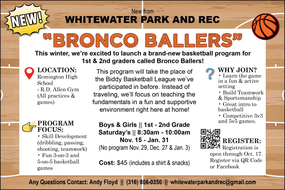 Deadline for Registration fo Bronco Ballers is Oct 17