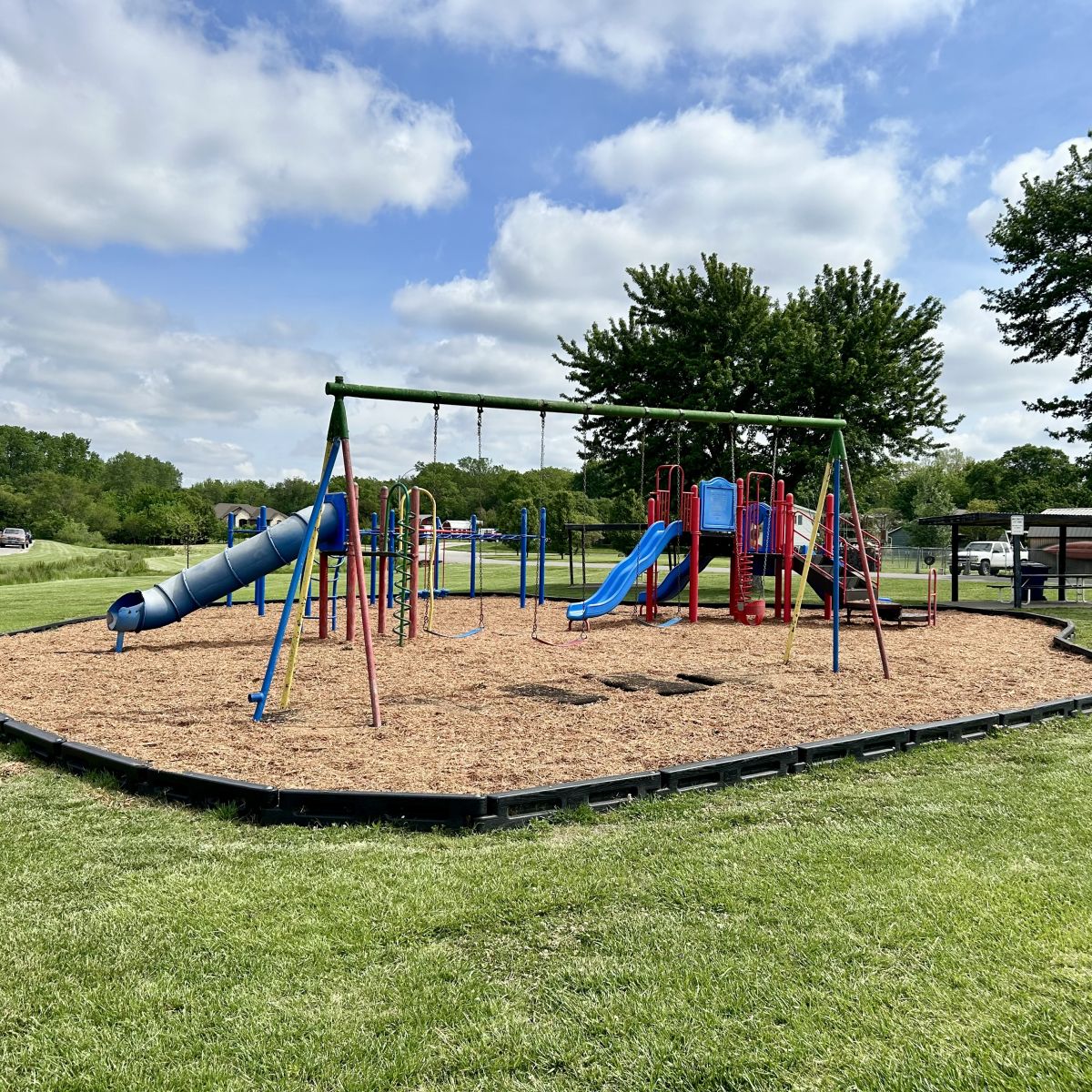 Mulch completely covering the Park Playground