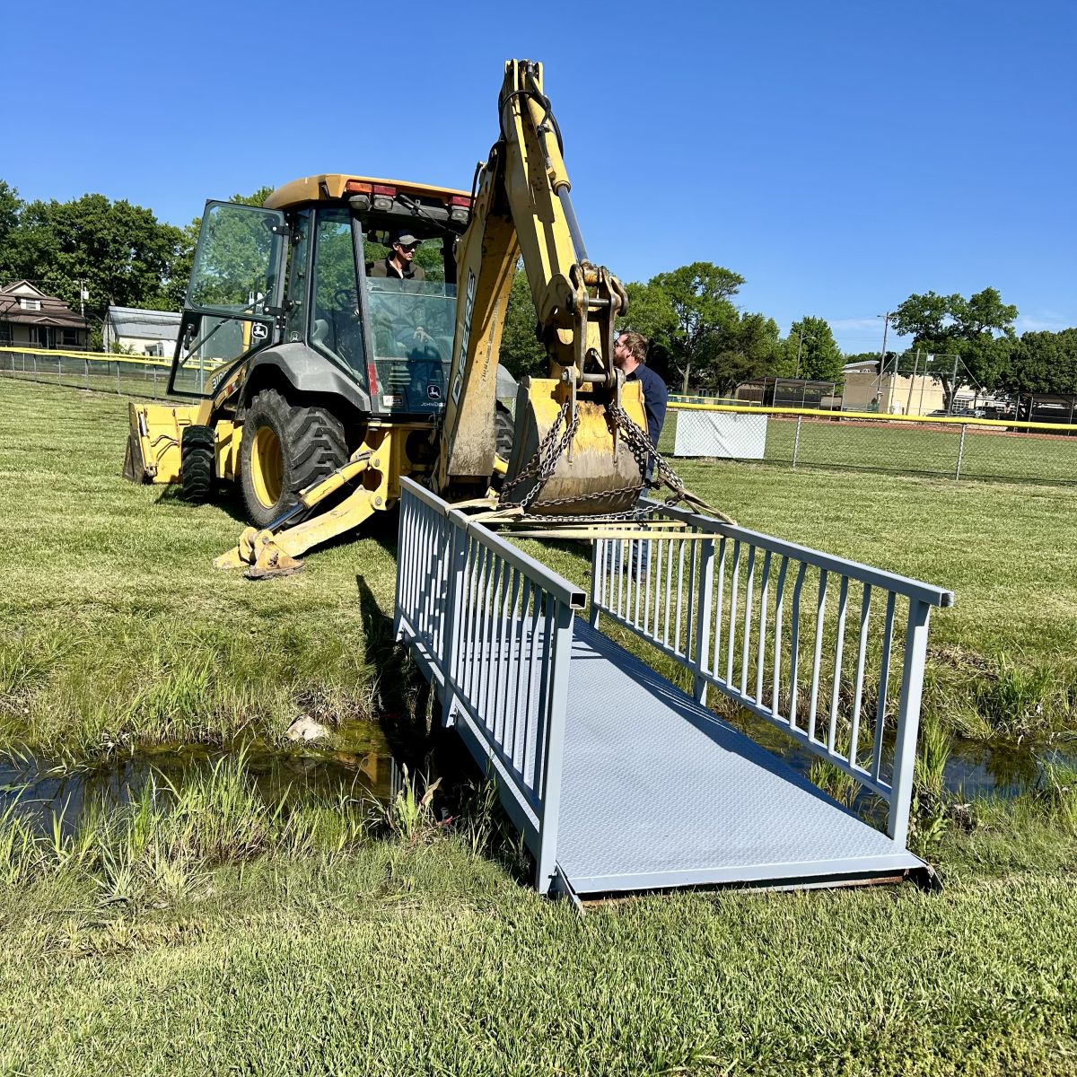Repositioned the bridge across the slough