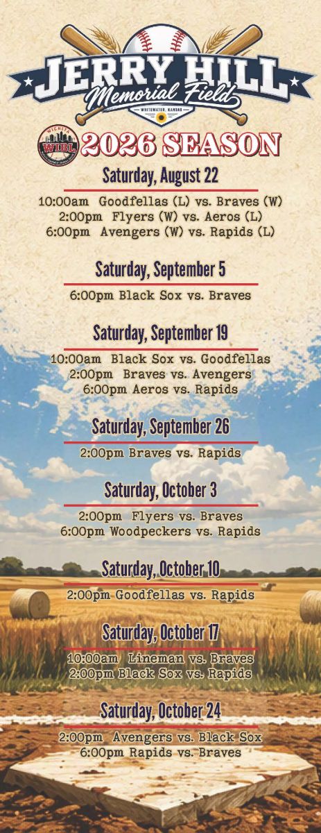 Jerry Hill Memorial Field WIBL Schedule 2026