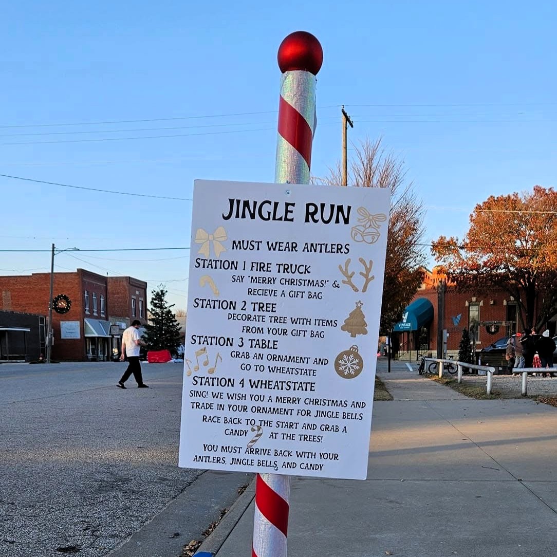 Rules for the Jingle Bell Run on a north pole type sign