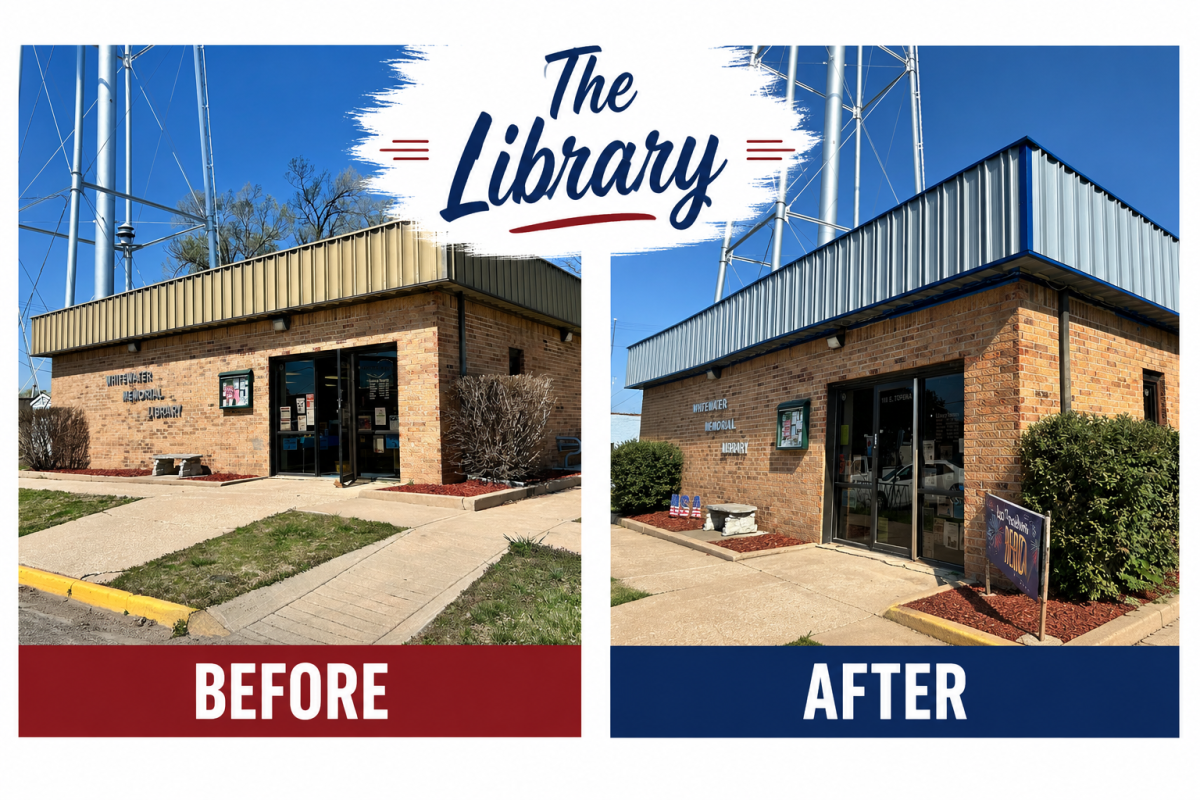 Whitewater Memorial Library after being painted in 2026
