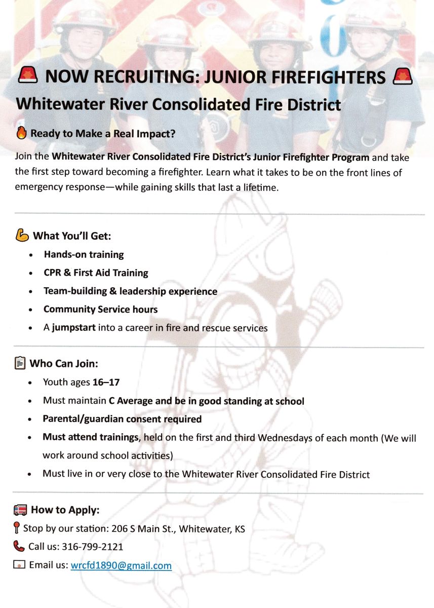 A Flyer describing the tasks and requirements for the Jr. Firefighter Program through the Fire District Office