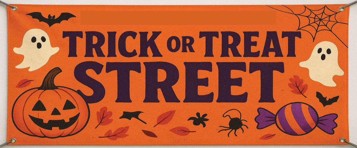 generic fun and spooky Trick Or Treat St. banner