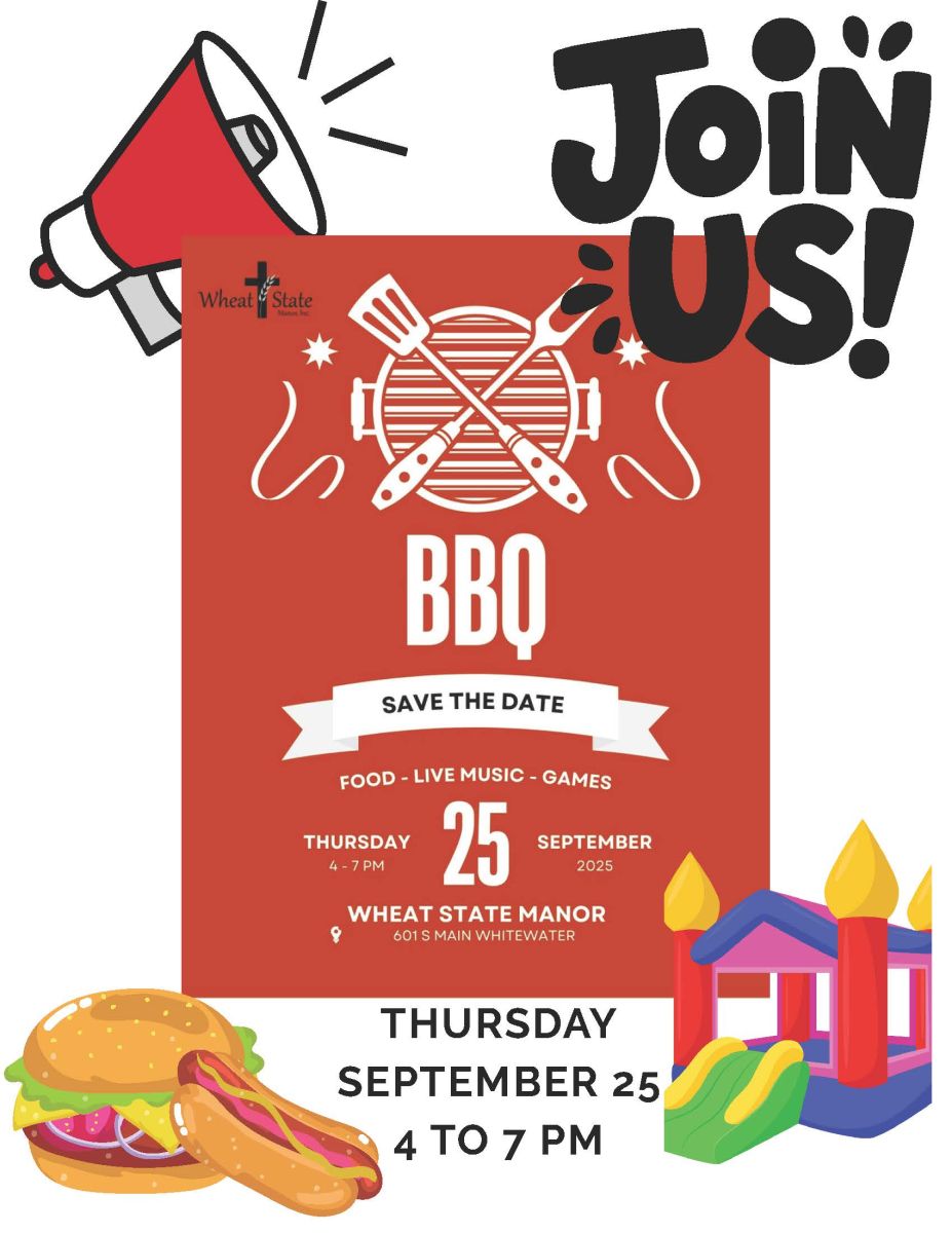Wheat State Manor is having a BBQ, Thursday Sept 25, from 4-7PM