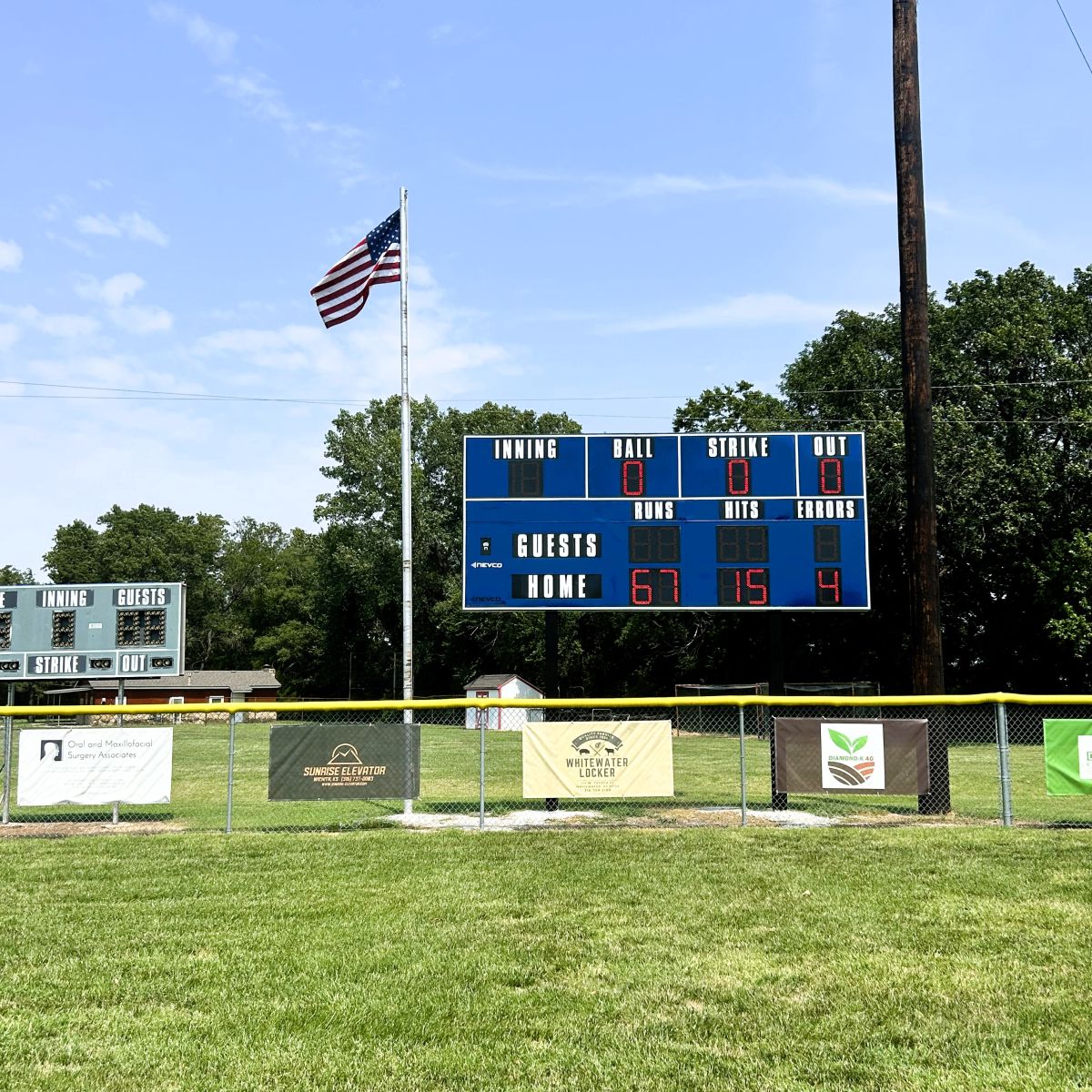 They guys had to get the electrical run and working for the new scoreboard.