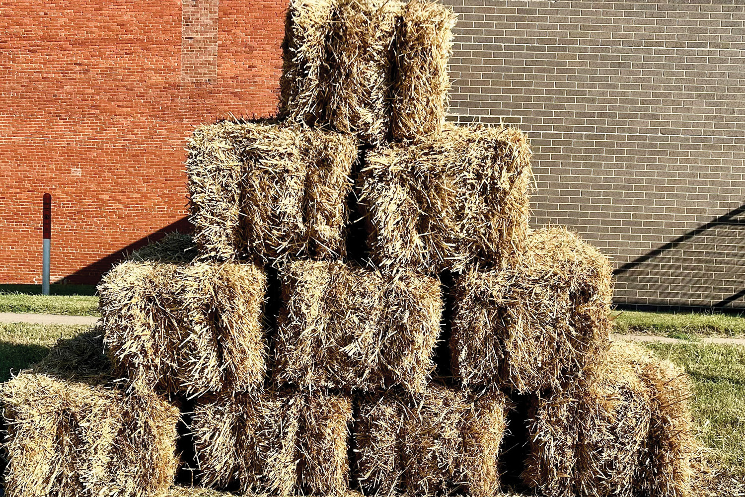 stack of hay bales